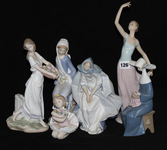 Six Lladro figures